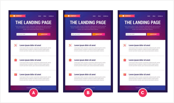 Ktorá A/B testovaná landing page má najlepší konverzný pomer?
