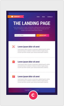 Answer: Ktorá A/B testovaná landing page má najlepší konverzný pomer?